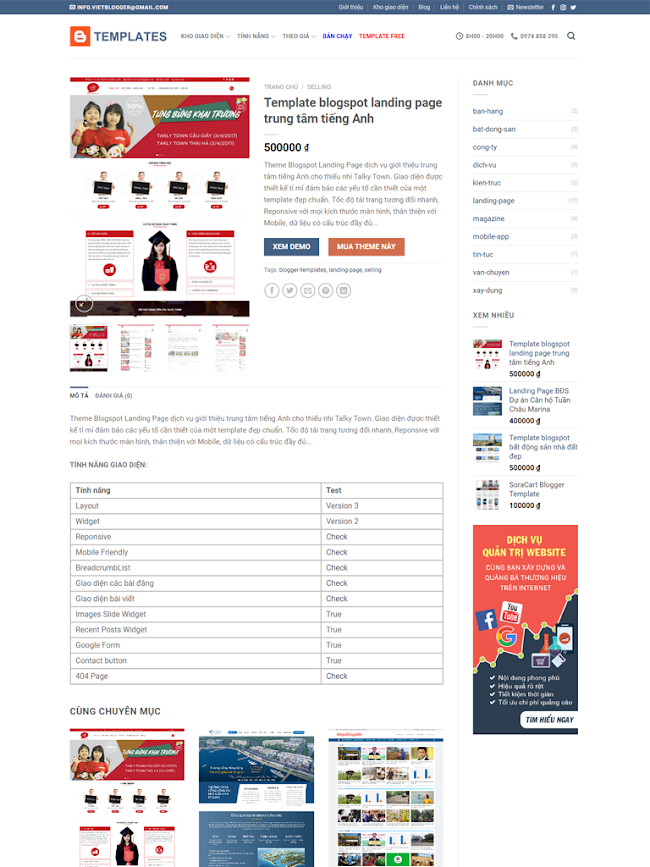 Flatsome Blogger Template bán theme chuẩn Seo 2